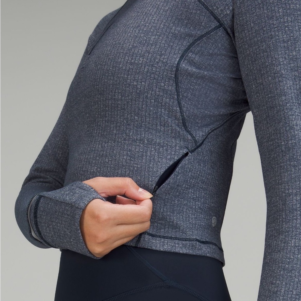 NWT It’s Rulu Run Cropped Half Zip *Ribbed - Picture 7 of 7